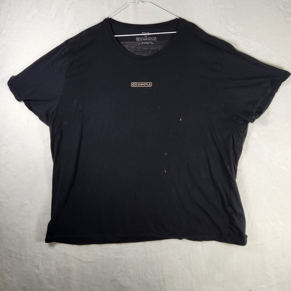Chipotle Black T-Shirt 4XL Unisex Loomstate Organic‎ Cotton Foodie Tee